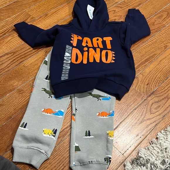 Carter's Other - Part Dino 2t Hoodie set NWT